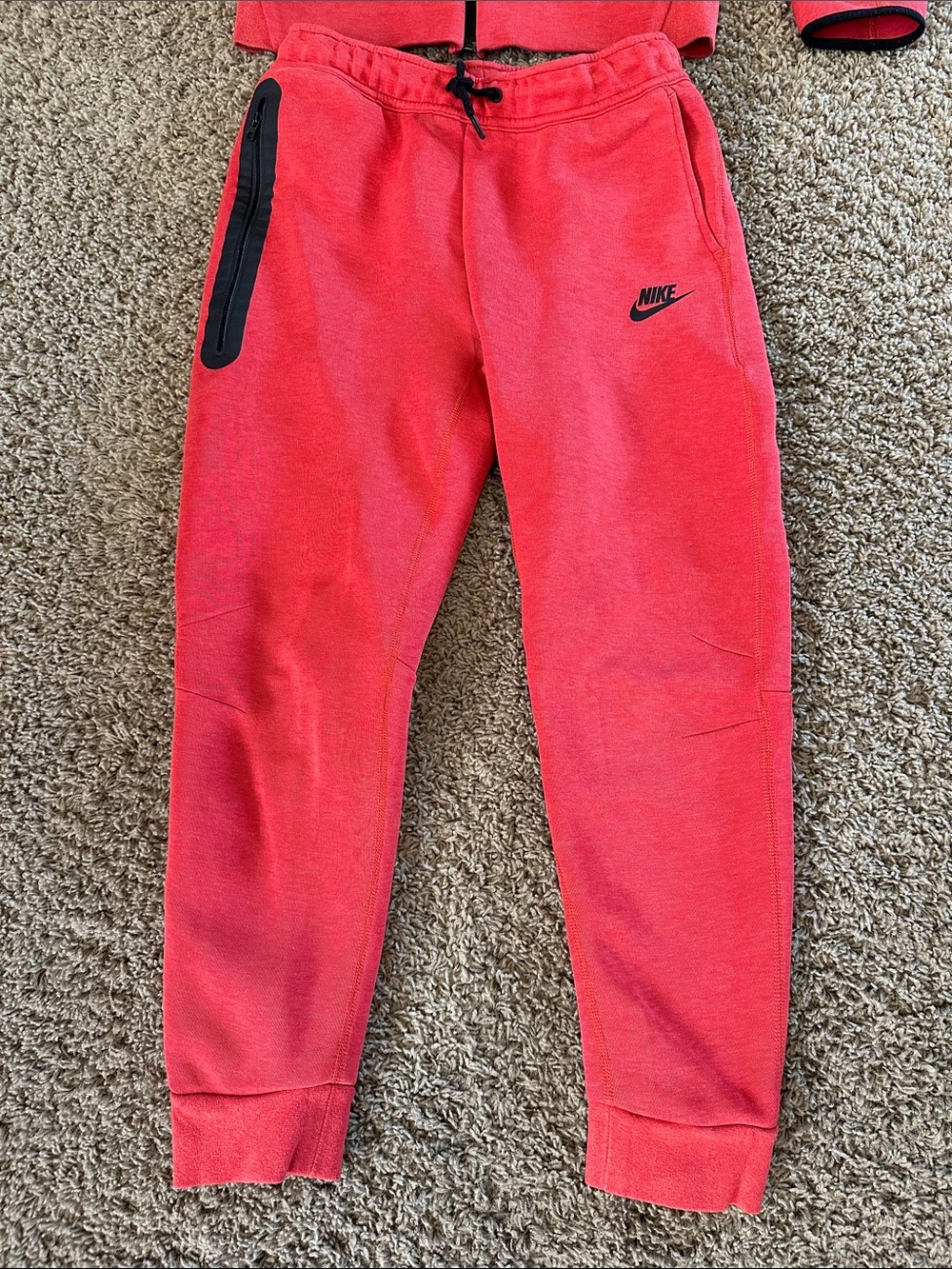 Nike Tech Kids Bright Red Hooded Zip Jacket & Joggers Set - Picture 2 of 16